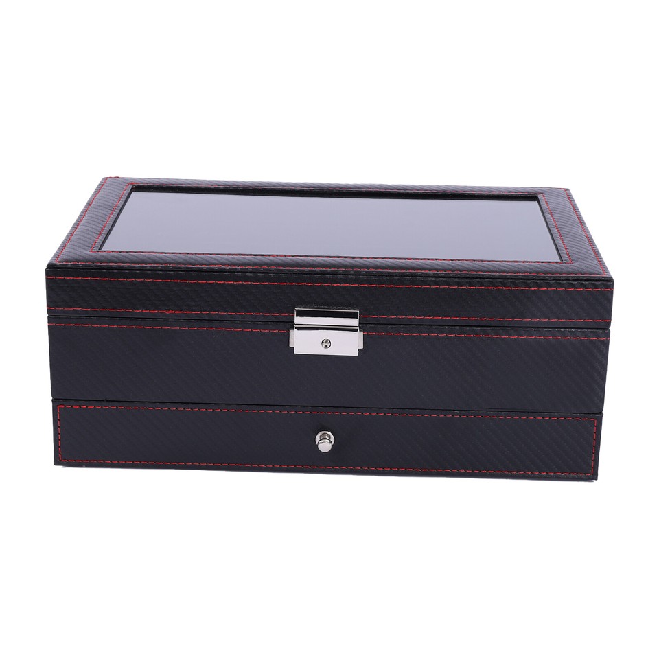 Mens Watch Box Case Organizer Watches Holder Jewelry Storage Display