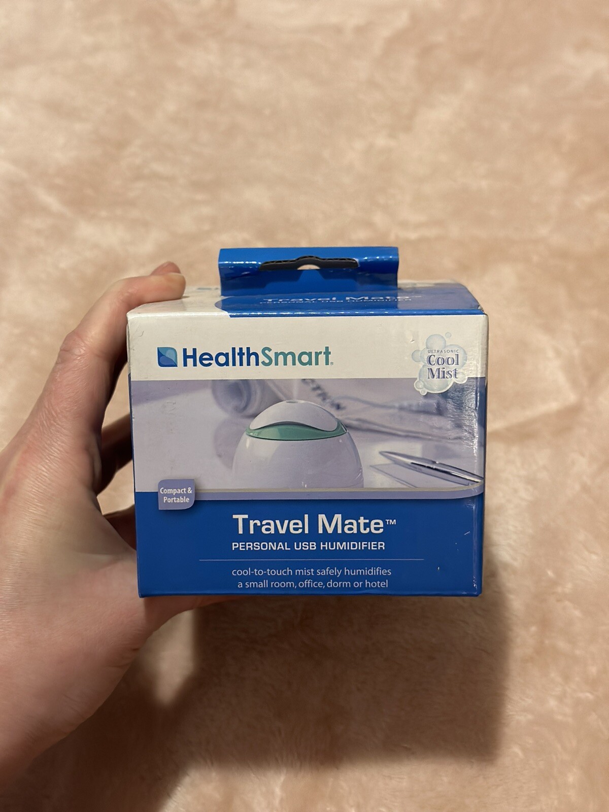 HealthSmart Travel Mate Personal Ultrasonic Cool Mist USB Humidifier