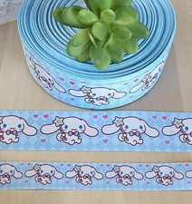 7/8  1.5" 1 YD Cinnamoroll Grosgrain Ribbon Cafe Cinnamon Chubby Puppy Sanrio
