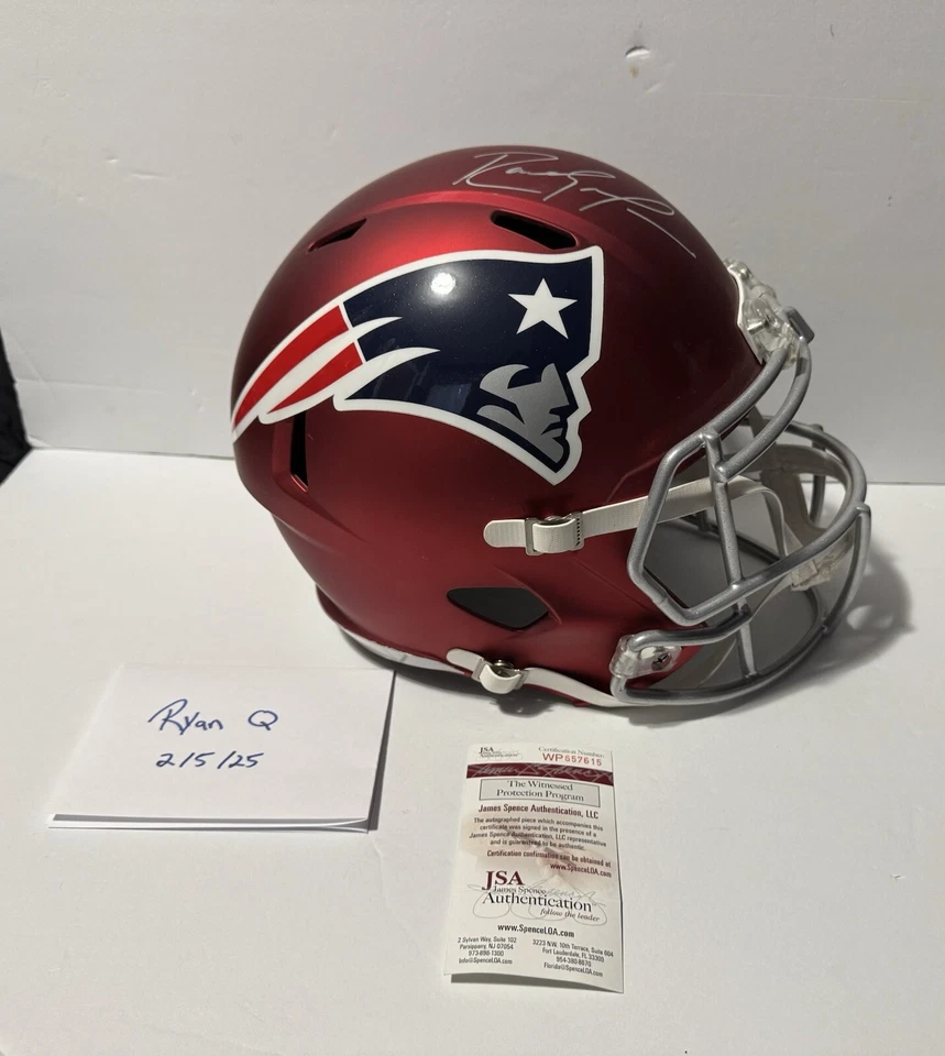 RANDY MOSS New England Patriots SIGNED True BLAZE Full Size Helmet JSA COA - Image 2 of 4