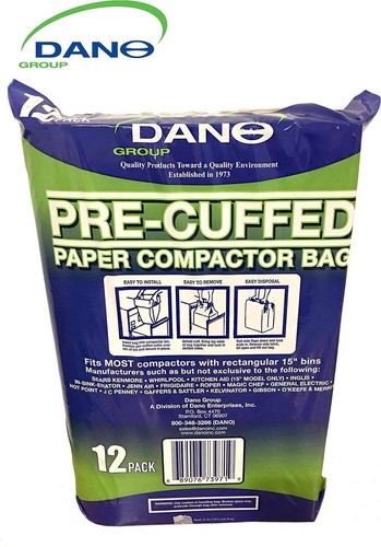 Trash Compactor Bags Fits for Whirlpool JC Penney Sears Pre Cuffed Paper 50 Pack - Picture 5 of 6