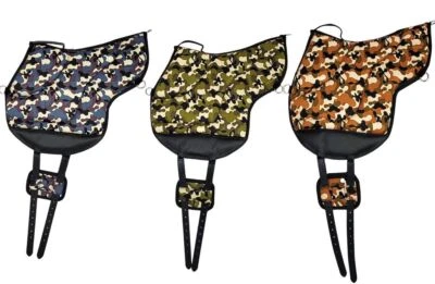 MARKENLOS Reitpad, Bareback Pad mit Klettkissen, baumloser Sattel 1102, camouflage, Neu