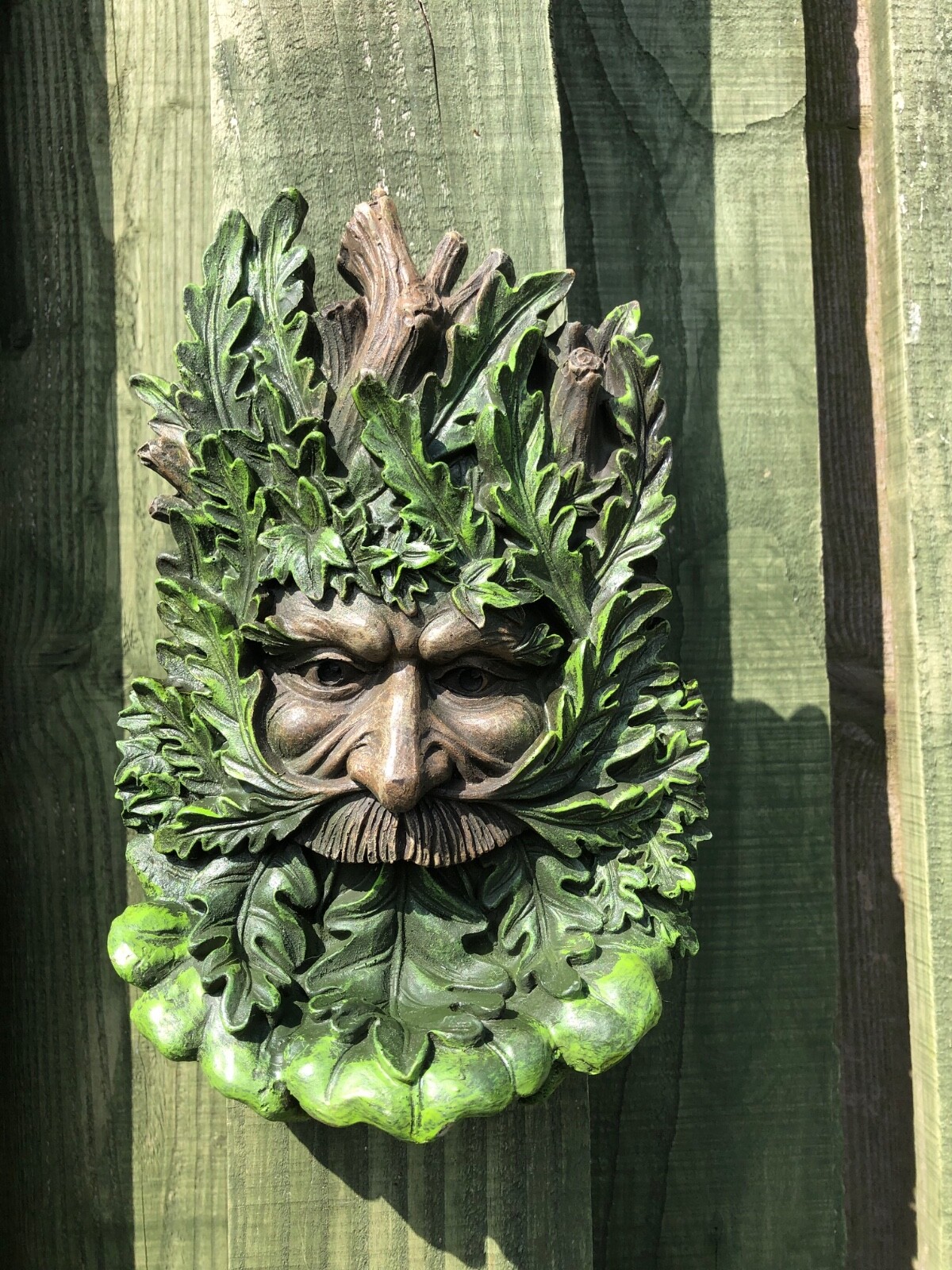 Wise Oak Greenman Decorative Garden Wall Plaque Green Man New Boxed 23