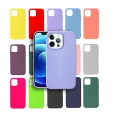 For iPhone 14 Plus Pro Max Liquid Silicone Gel Case Slim Soft Cover