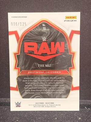 The Miz 2023 Panini Select White Prizm #006/125 | eBay