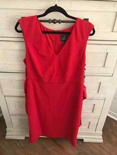 Adrianna Papell Rio Knit Draped Tie Sheath Dress Women's Size 16 RED
