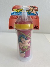 Tomy Wonder Woman Insulated Straw Cup 9 ounce Leak Proof New 18 months