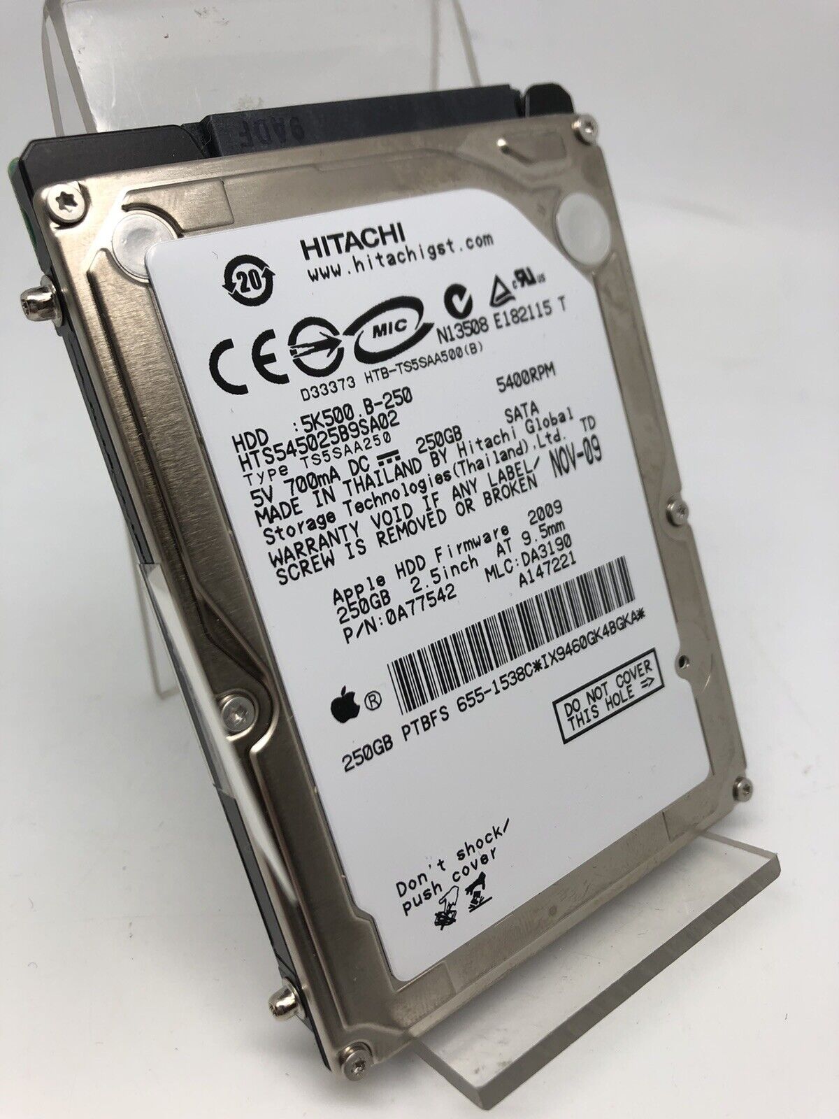 Internal Hard Drive 2,5Pouces HDD 250GB Hitachi Model HTS545025B9SA02 Used