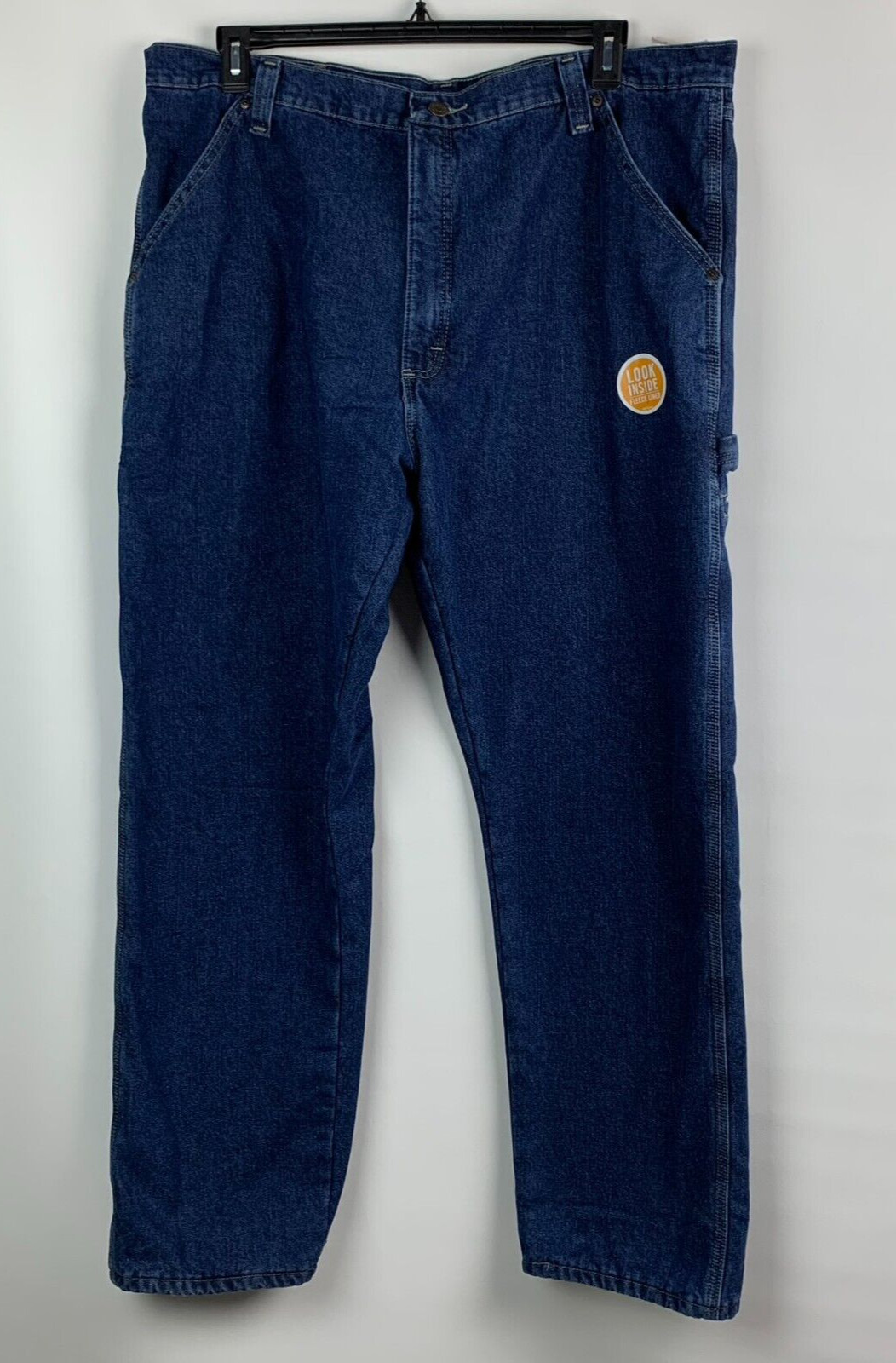 Wrangler Jeans Blue Carpenter Straight Leg 5-Pocket Fleece Lined Size 40/32 NEW