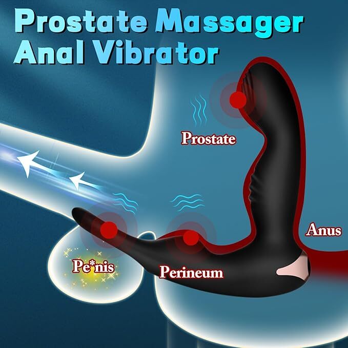 Powerful Wiggle Motion Prostate Massager Dual Motor Male Stimulator  Vibrators