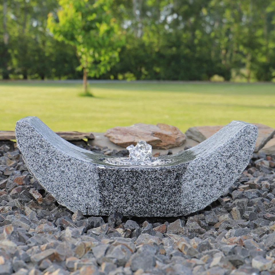 Granit Stein Springbrunnen Gartenbrunnen Wasserspiel LED Beleuchtung Zierbrunnen - Bild 4 von 4