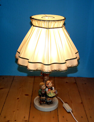 Hummel Goebel Lampe 223 ''Brüderlein und Schwesterlein'' mit Originalschirm h 47cm