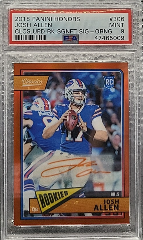 Josh Allen Autographed Signed 2018 Honors #306 Classic Significant Orange 10/10 PSA 9!!! 