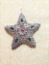 2005 Reed and Barton Sterling Jeweled Star Ornament