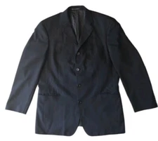 HUGO BOSS Blazer Men 40R Black Pure New Wool Notch Lapel 4 Button Fully Lined