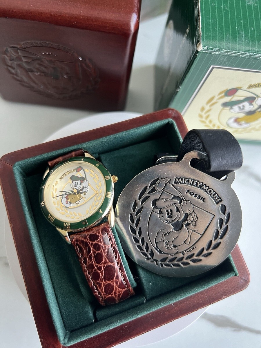 Fossil Disney Mickey Mouse Golf Limited Edition Watch w/Wooden Box