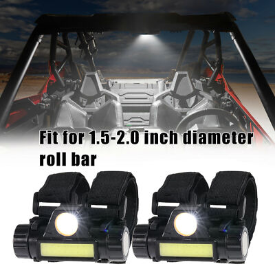 Universal for Polaris ATV UTV Roll Bar Mount Dome Light LED Spot Light Lamp Pair