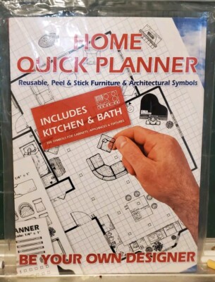 Home Quick Planner: Reusable Peel & Stick Furniture & Architectural Symbols NIP