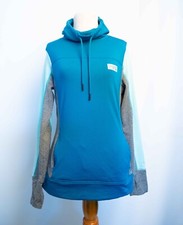 Victoria  s Secret Pink Ultimate Cowl High Neck Pullover Sz Small Aqua Teal Gray