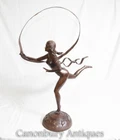Art Nouveau Bronze Female Hoop Girl Statue Paul Manship