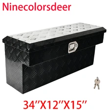 34''×12''×15'' Aluminum Side Mount Pickup Truck Trunk Storage Tool Box w/Lock