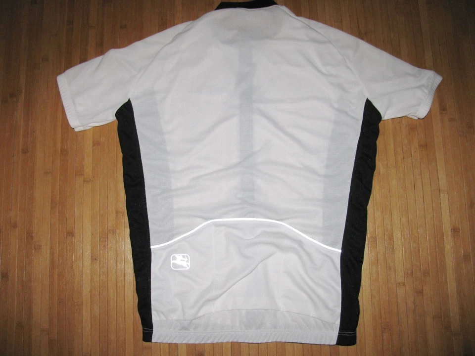 Camisa GIORDANA Cycle JERSEY MALHA Tamanho GRANDE Poli BIKE Bicicleta BRANCA com PRETO - Imagem 2 de 2