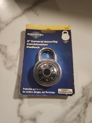 Combination Padlock Bunker Hill Security Work Gym School New 2'' General 57618