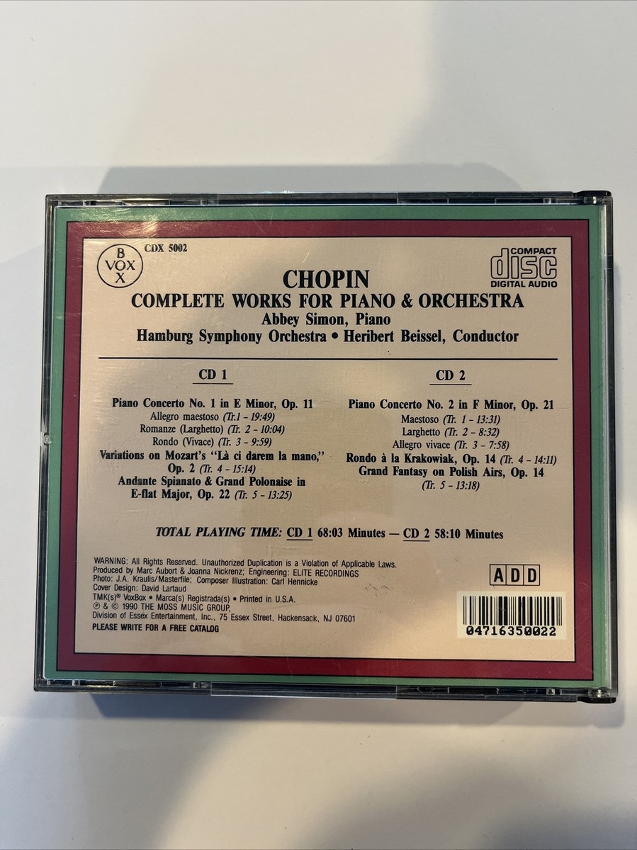 Chopin: Complete Works for Piano and Orchestra (2 CD boxed set) | eBay