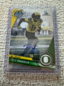 2023 Bowman University Chrome - Chrome Prospect Autographs #112 Troy Franklin...