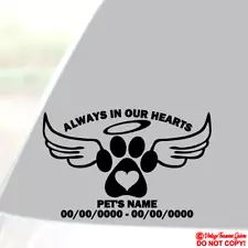 CUSTOM PERSONALIZED NAME TEXT LOVING MEMORY PET DOG CAT VINYL DECAL CAR STICKER