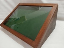 Display Case Collectibles Coin Medal Showcase Empty Green Velvet
