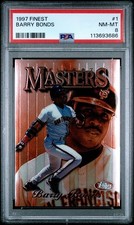 1997 Topps Finest Bronze Barry Bonds #1 Masters Giants no coating PSA NM-MT 8