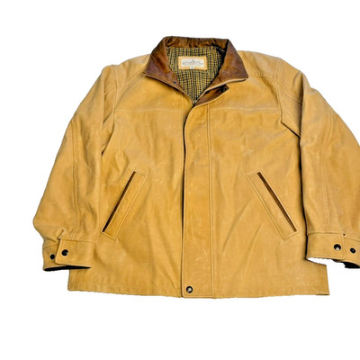 Lone Pine American Made Men's Leather Jacket Size 46 Western Light Tan Brown Col