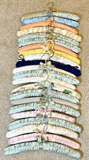 Vintage Padded Silk Satin Clothes Hangers Lot of 22 Multiple Colors