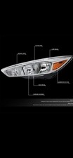 Factory Style Halogen Headlights For Ford Focus 15-18 Chrome Amber Leftright Factory Style Halogen Headlights For Ford Focus 15-18 Chrome Amber Leftright