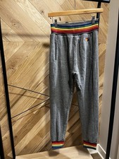 Aviator Nation Grey Sweatpants with Rainbow Striped Waistband Size Small Unisex