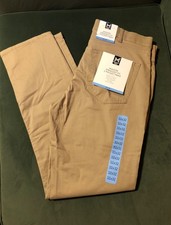 New With Tags Members Mark Mason Straight Fit 5 Pocket Pant 32 X 32 KHAKI