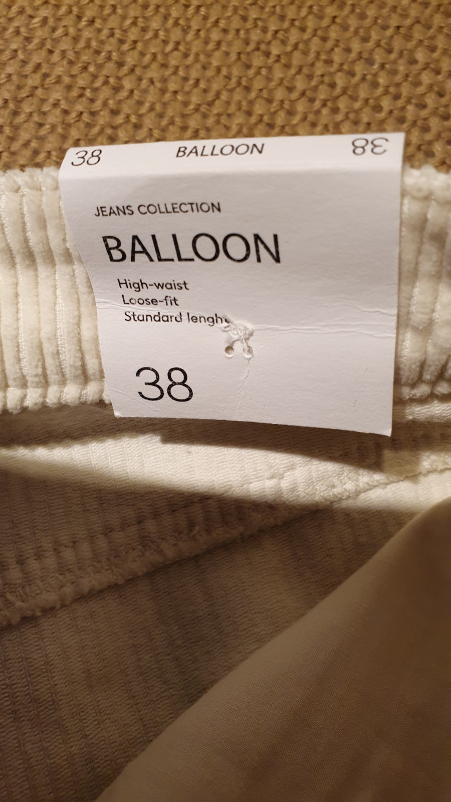 MNG Women's Wide Leg Cord Trousers UK Size 10 W31 L29 White Loose Corduroy Pants thumbnail 9