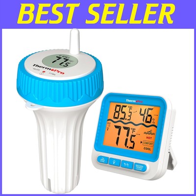 Wireless Digital Pool Thermometer - Easy Read, Long Range 500FT, Backlit Display