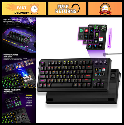 Mechanical Keyboard with Full-Key Programmable Keys, Macro Pad Stream Deck, RGB