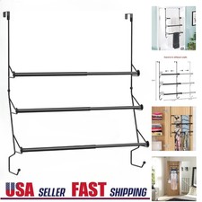 Adjustable Over The Door Triple Towel Rack with Hooks Easy to Use