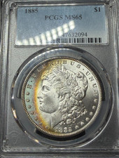 1885 P Morgan Silver Dollar $1 NGC MS 65 Great Toning!