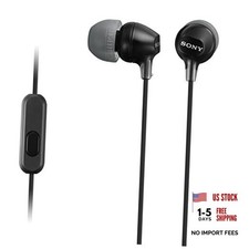 MDREX15AP In-Ear Earbud Headphones with Mic MDREX15AP/B Black 3.5mm Aux, Mic