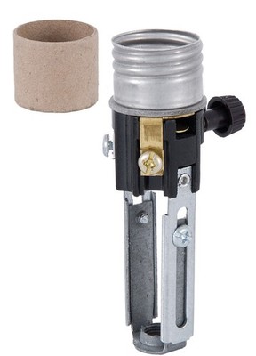 B&P Lamp Adjustable height ( 4'' to  5 1/2''), On/Off Turn-knob Candle Socket