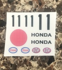 1/32 WHITE SILVER Strombecker COOPER Slot Car Waterslide DECAL SHEET 11 HONDA