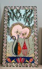 Hand Painted Acrylic Art Piece Cats In Heart Folk Art 3D On Board — photo 1