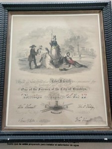 RARE ~~ Professionally Conserved  1857 New York City Fireman Certificate