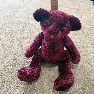Russ Berrie Serenade Teddy Bear Burgundy Plush Stuffed Animal 15 inch 7119