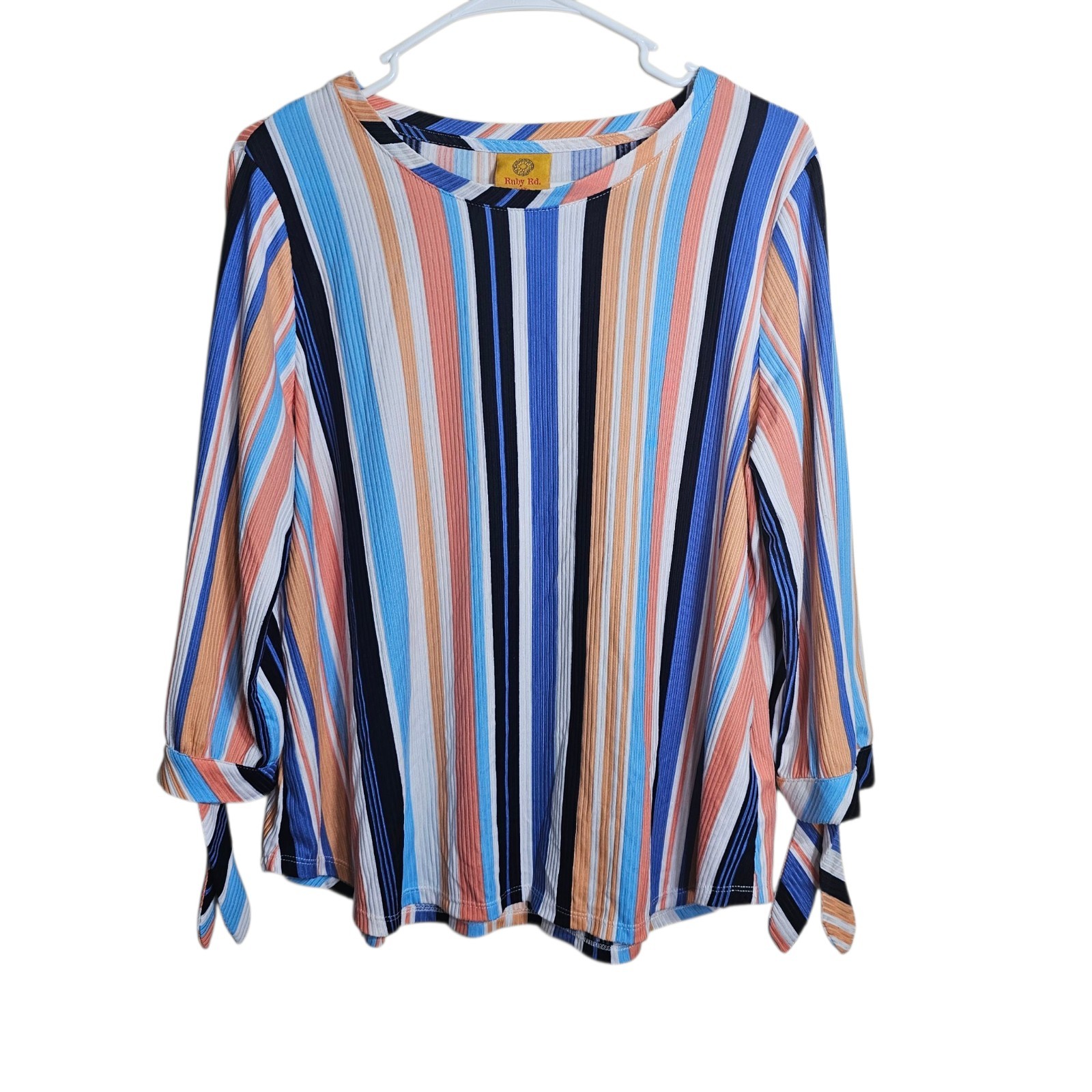 Ruby Rd. Petite Womens Pullover Multicolor Stripe… - image 1