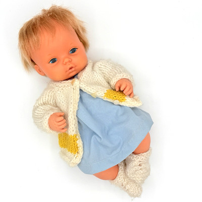 Vintage Mattel Drink & Wet Baby Doll 1972 Blonde Hair Blue Eyes Soft Rubber 13''